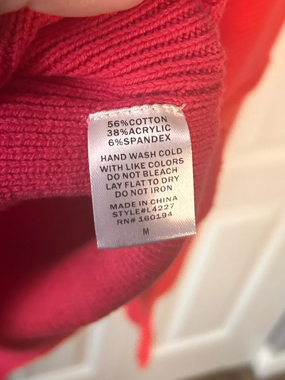 By Together Women’s Medium Pink Knit Oversized Ribbed Dolman Sweater